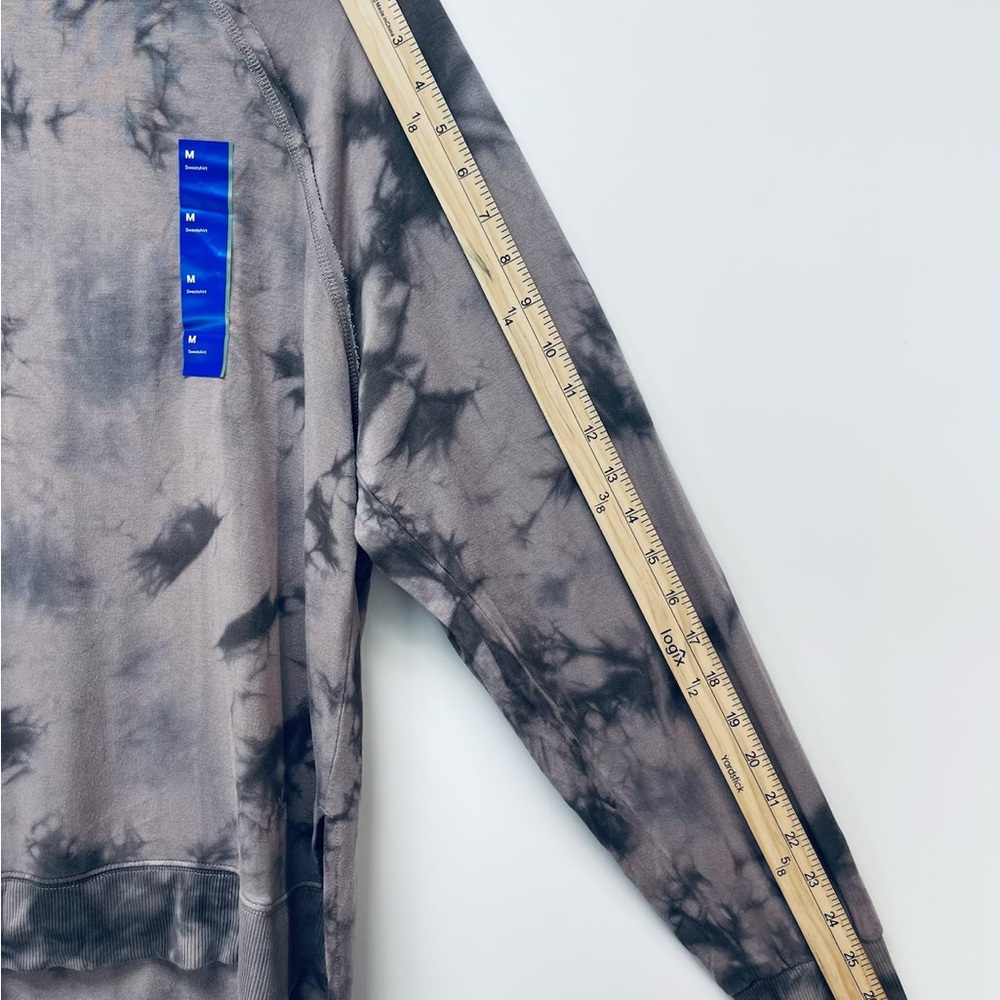 Women’s Joylab Thumb Hole Sweatshirt Tie Dye Iron Tan Gray French Terry ￼Medium - Picture 10 of 11